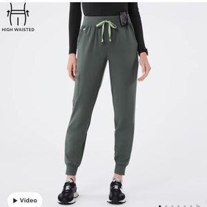Figs High Waisted Zamora Scrub Pants -Bonsai